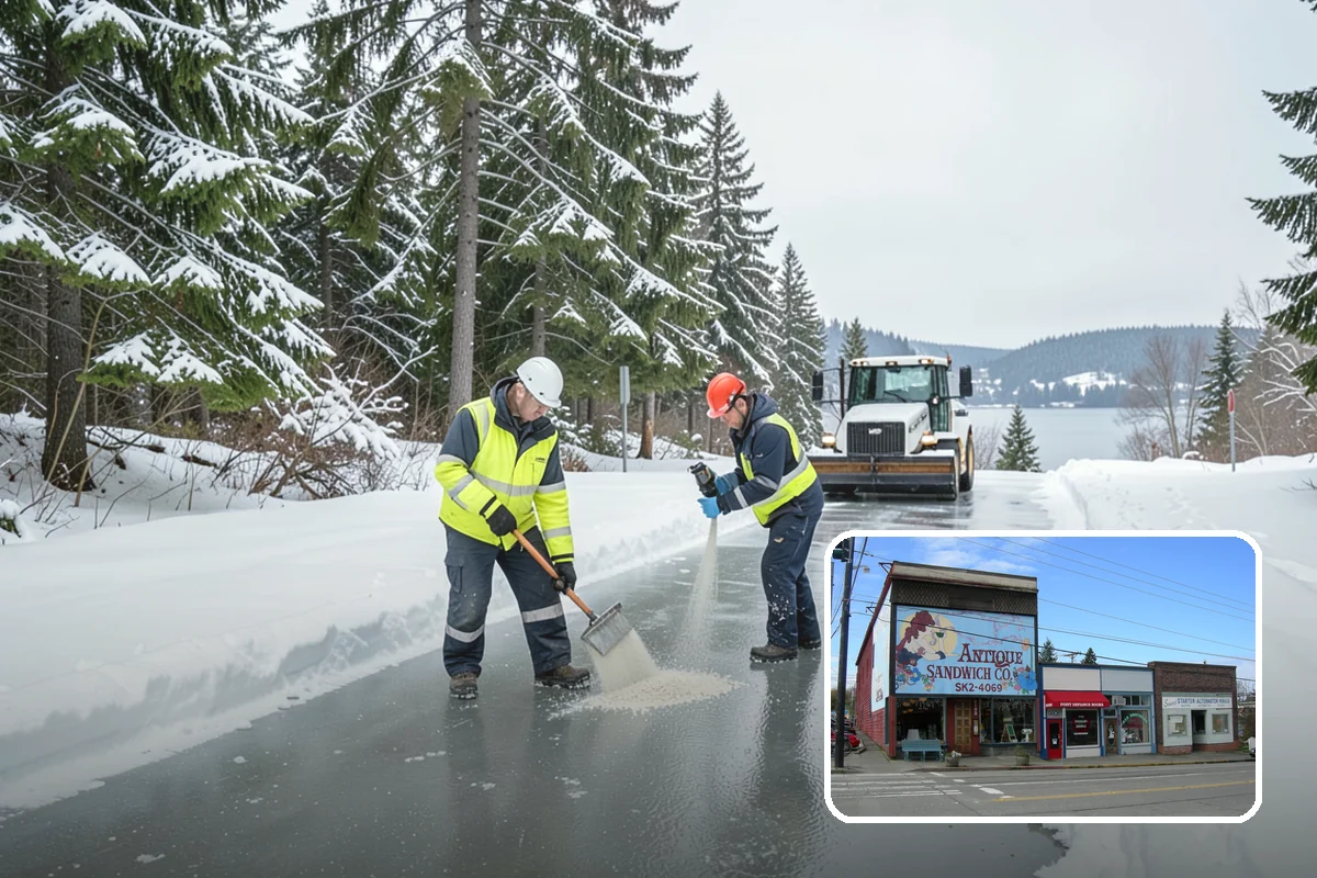 Sidewalk Sanding in Ruston, Pierce County, WA - Instant traction in extreme cold