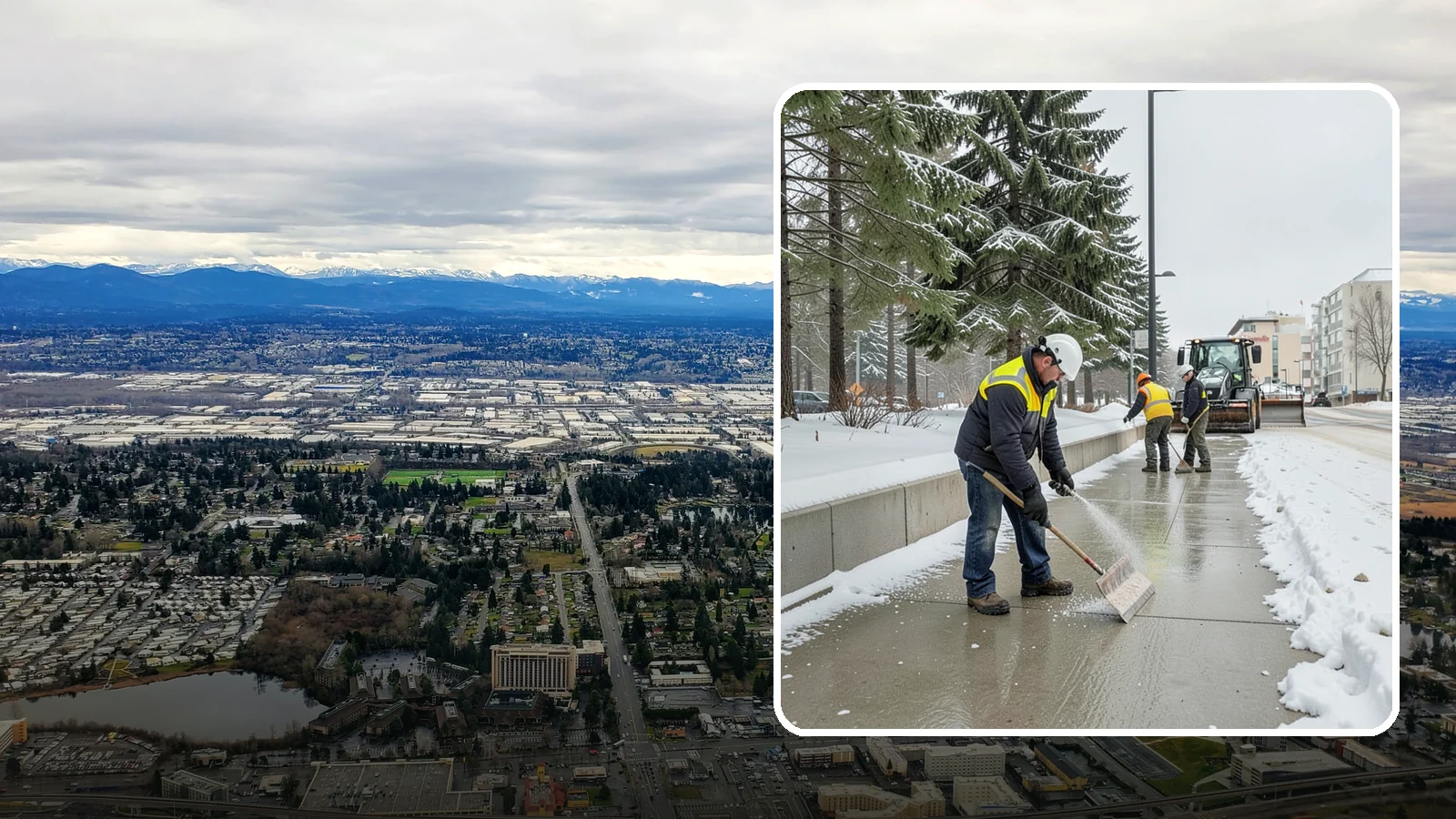 Sidewalk Sanding in SeaTac, King County, WA - We sand sidewalks for instant traction when temperatures drop too low for deicers to work.