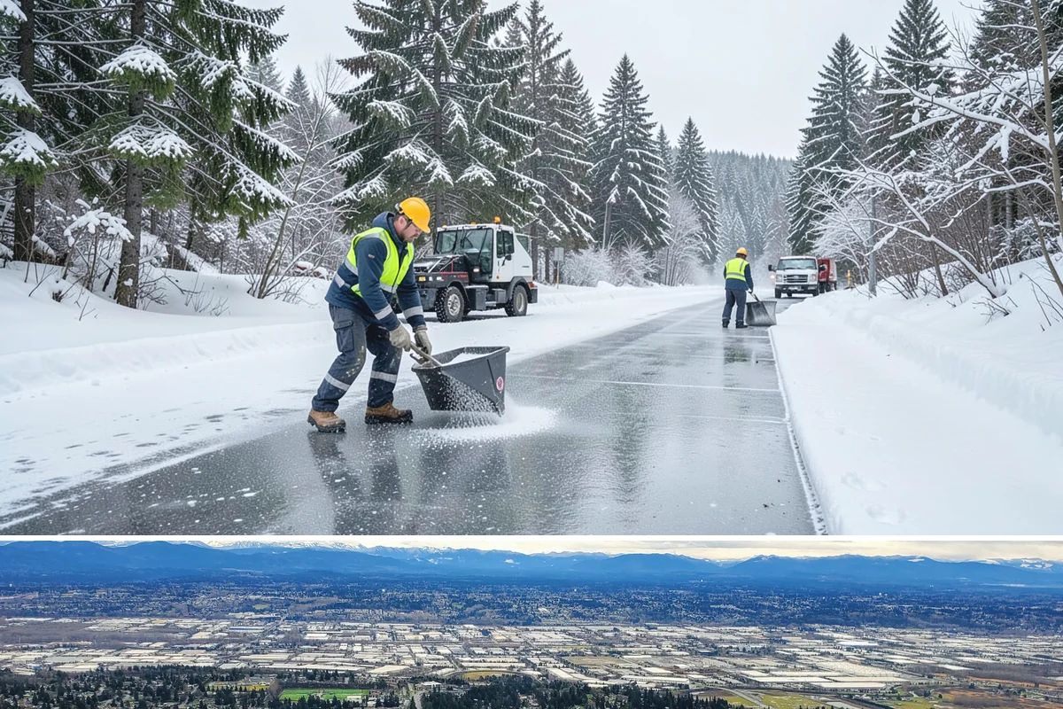 Sidewalk Sanding in SeaTac, King County, WA - Sidewalk sanding is most needed during deep-cold snaps in the heart of winter.