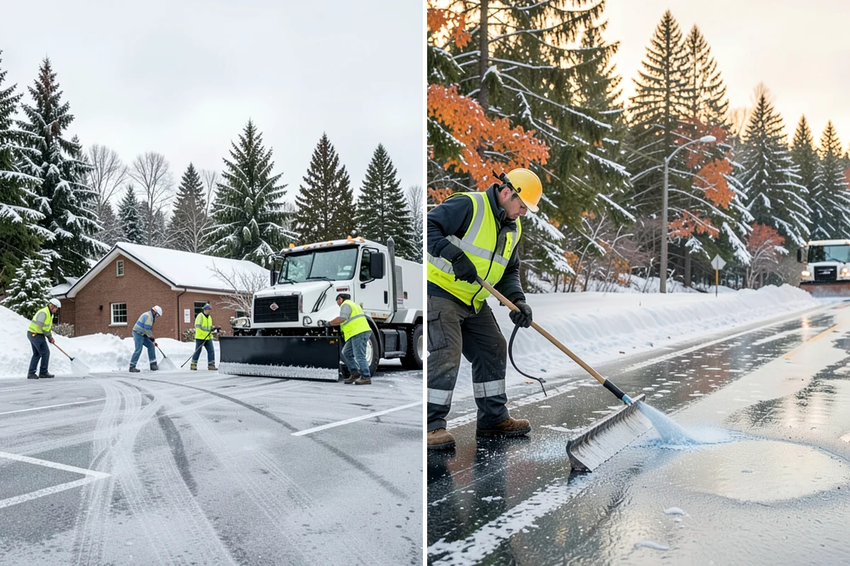 Sidewalk Sanding in Sedro-Woolley, Skagit County, WA - We check pavement temperatures against deicer limits