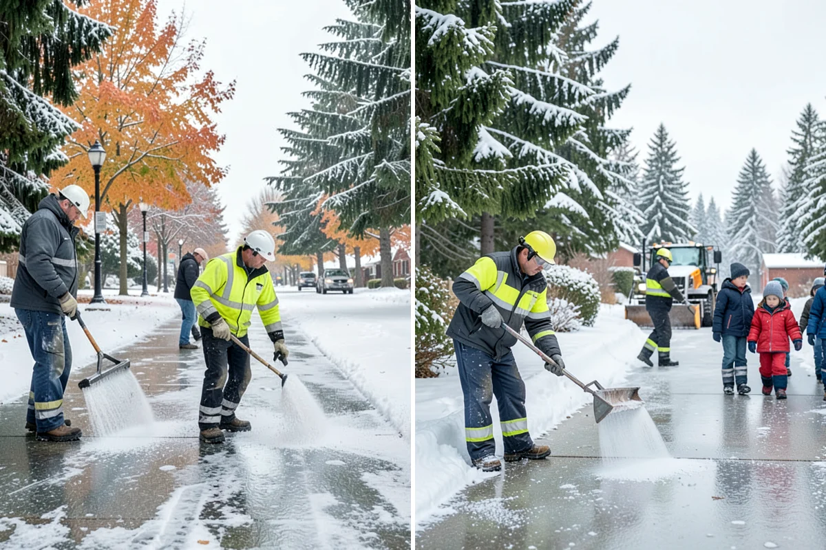 Sidewalk Sanding in Snoqualmie, King County, WA - We check pavement temperatures against deicer limits
