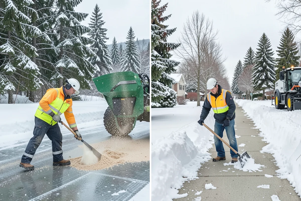 Sidewalk Sanding in South Prairie, Pierce County, WA - We check pavement temperatures against deicer limits
