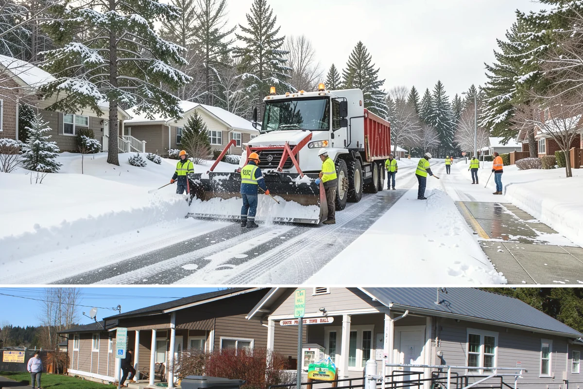 Sidewalk Sanding in South Prairie, Pierce County, WA - Sidewalk sanding is most needed during deep-cold snaps in the heart of winter.