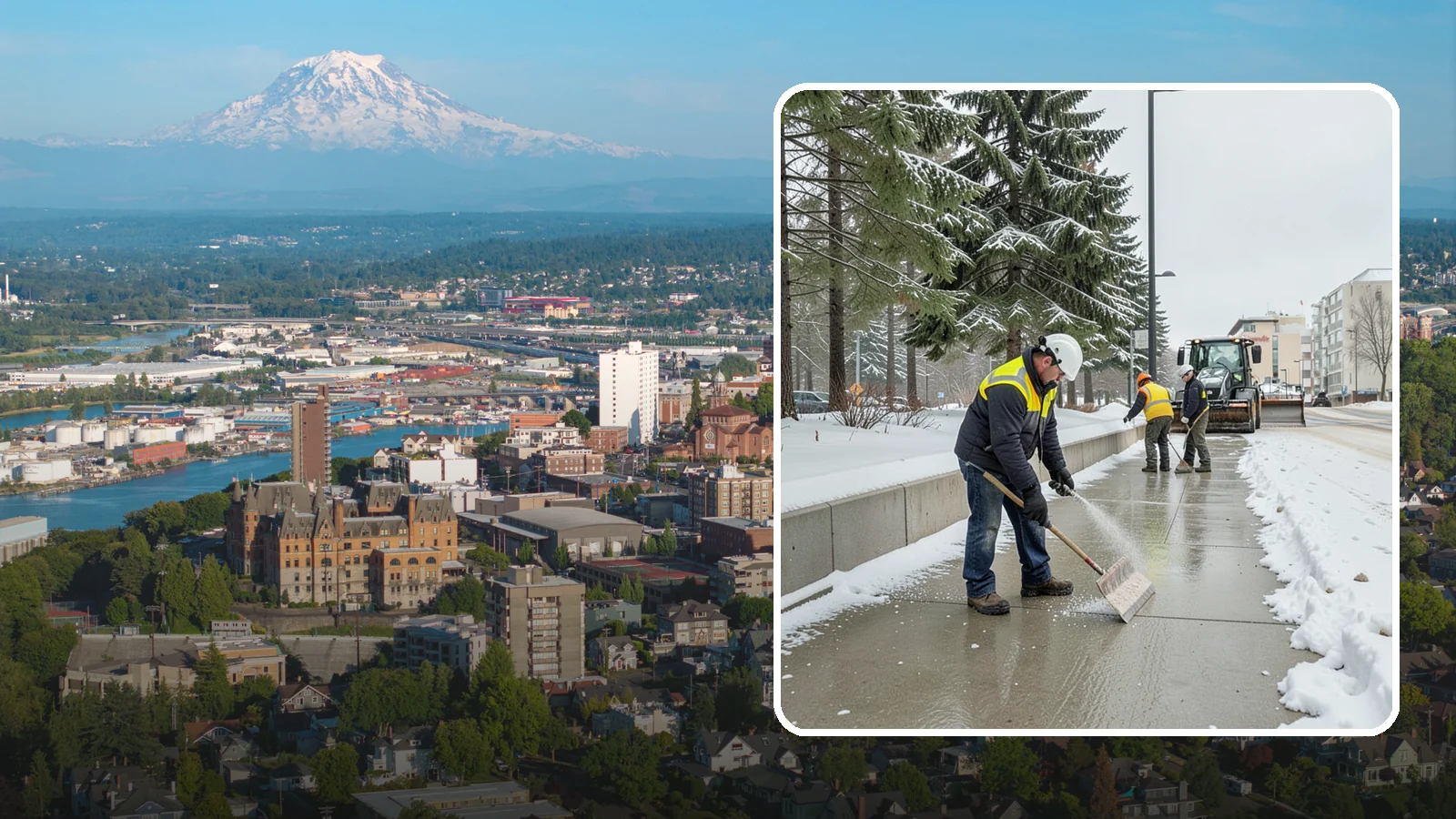 Sidewalk Sanding in Tacoma, Pierce County, WA - We sand sidewalks for instant traction when temperatures drop too low for deicers to work.