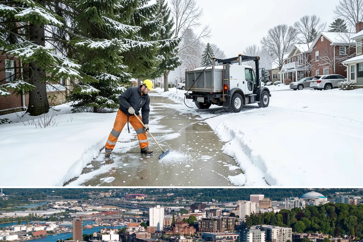 Sidewalk Sanding in Tacoma, Pierce County, WA - Sidewalk sanding is most needed during deep-cold snaps in the heart of winter.