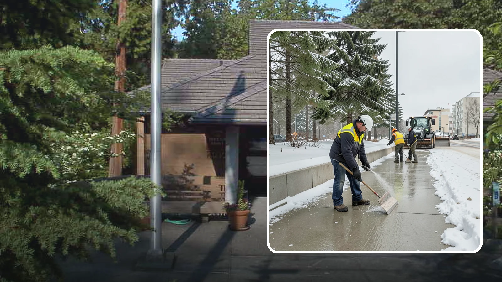 Sidewalk Sanding in Yarrow Point, King County, WA - We sand sidewalks for instant traction when temperatures drop too low for deicers to work.