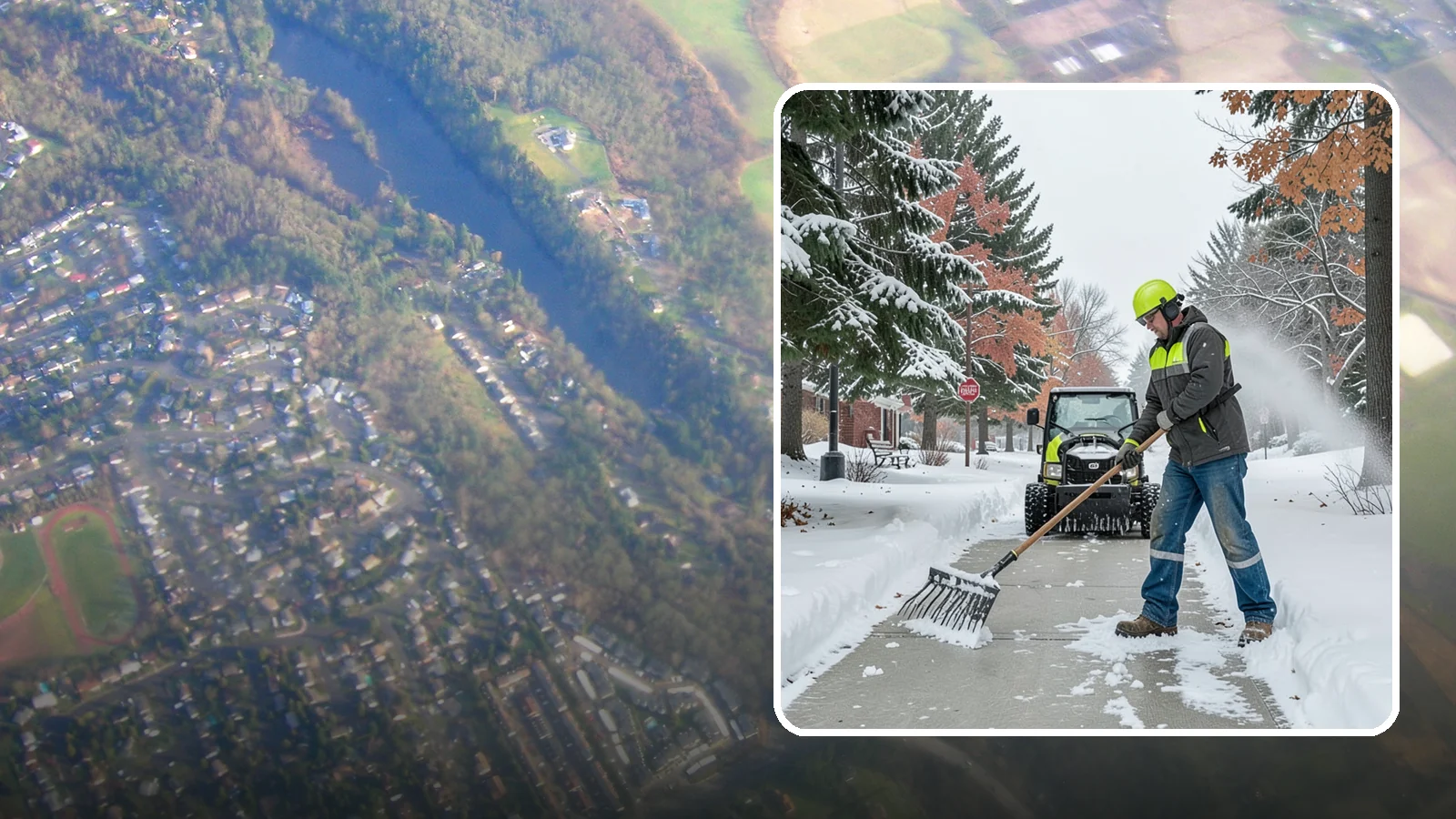 Sidewalk Shoveling in Algona, King County, WA - We hand-shovel sidewalks clean and clear so pedestrians have safe, full-width passage.