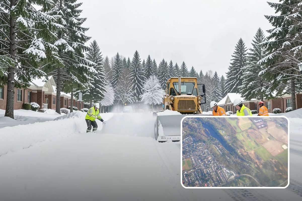 Sidewalk Shoveling in Algona, King County, WA - Full-width clearing to the concrete