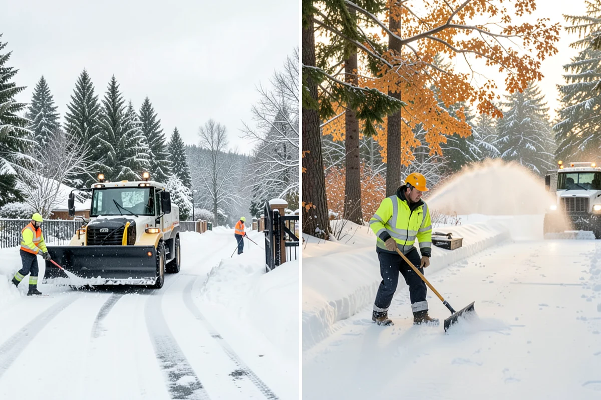 Sidewalk Shoveling in Arlington, Snohomish County, WA - We shovel the full walk width to the surface