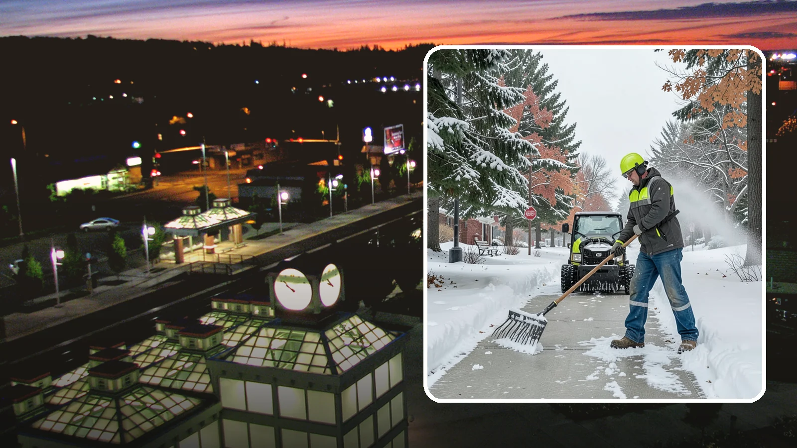 Sidewalk Shoveling in Auburn, King County, WA - We hand-shovel sidewalks clean and clear so pedestrians have safe, full-width passage.