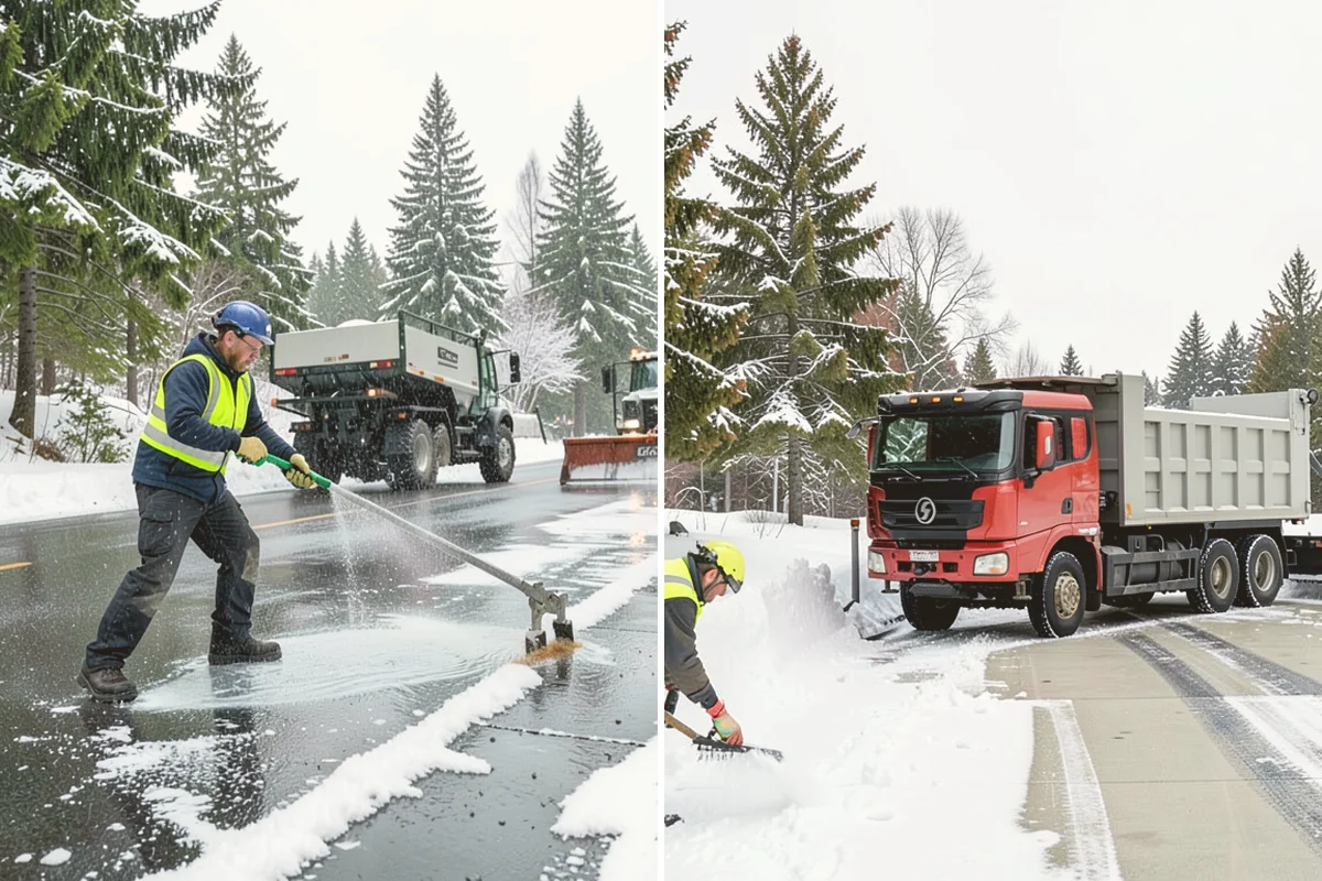 Sidewalk Shoveling in Bellevue, King County, WA - We shovel the full walk width to the surface