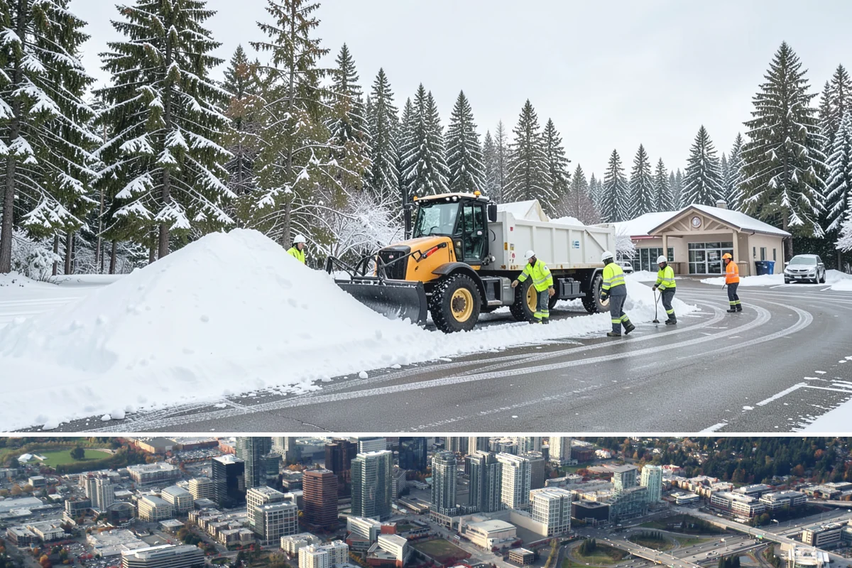 Sidewalk Shoveling in Bellevue, King County, WA - Sidewalk shoveling follows every snowfall through the winter months.