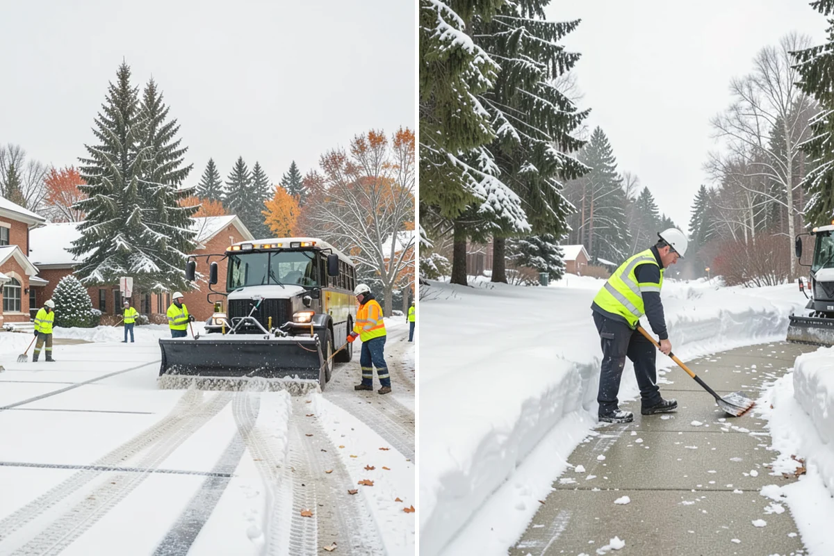 Sidewalk Shoveling in Black Diamond, King County, WA - We shovel the full walk width to the surface