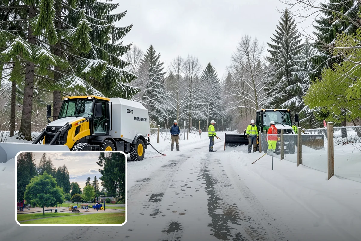 Sidewalk Shoveling in Bonney Lake, Pierce County, WA - Full-width clearing to the concrete