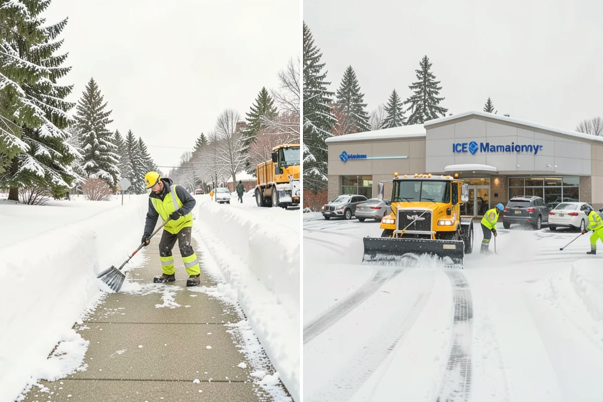 Sidewalk Shoveling in Bothell, King County, WA - We shovel the full walk width to the surface