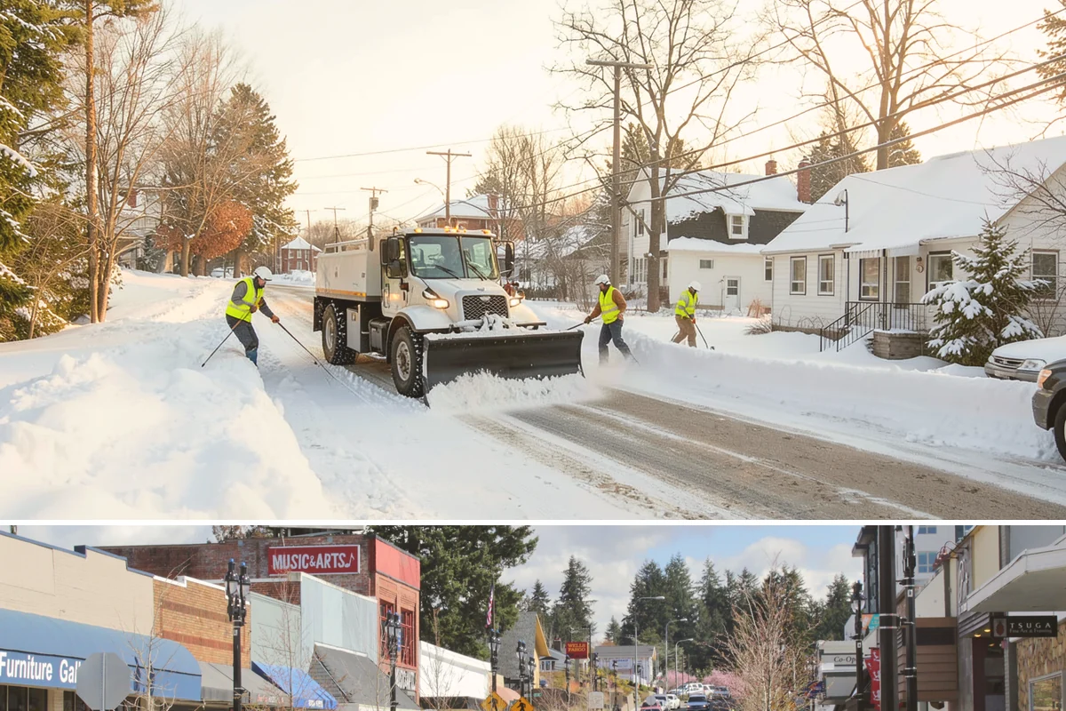 Sidewalk Shoveling in Bothell, King County, WA - Sidewalk shoveling follows every snowfall through the winter months.