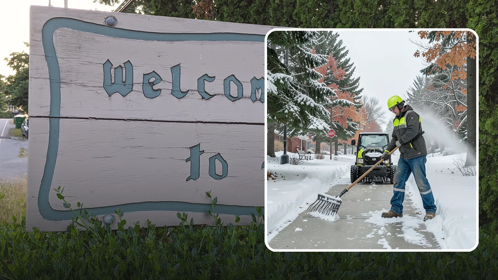 Sidewalk Shoveling in Brier, Snohomish County, WA - We hand-shovel sidewalks clean and clear so pedestrians have safe, full-width passage.