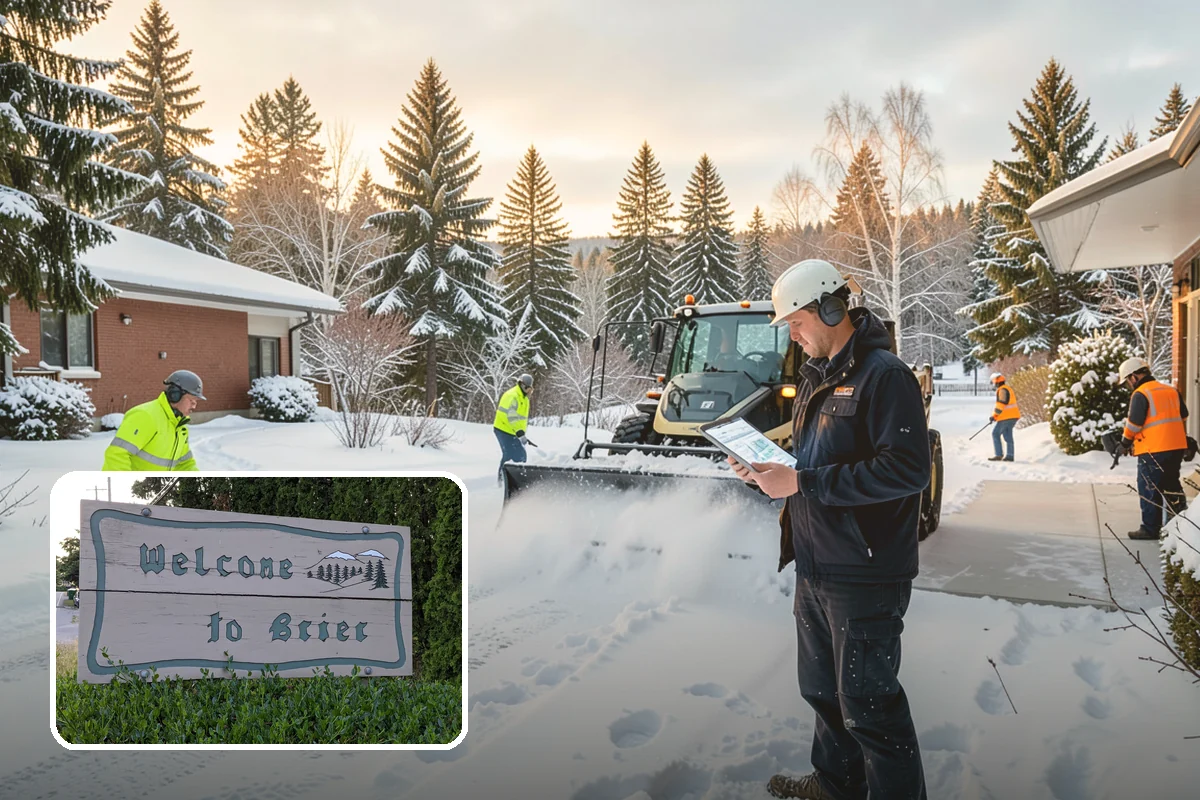 Sidewalk Shoveling in Brier, Snohomish County, WA - Full-width clearing to the concrete