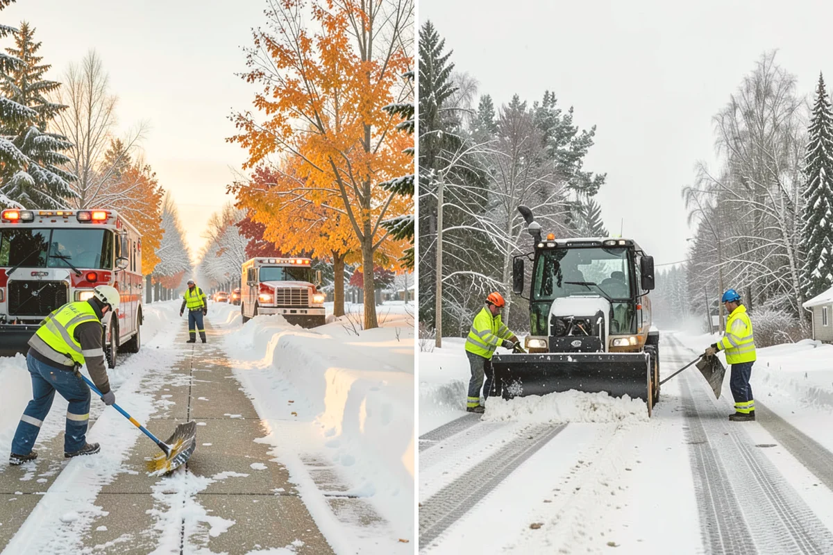 Sidewalk Shoveling in Brier, Snohomish County, WA - We shovel the full walk width to the surface