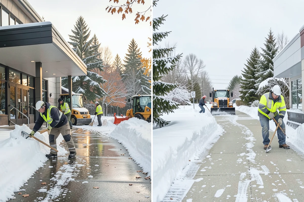 Sidewalk Shoveling in Buckley, Pierce County, WA - We shovel the full walk width to the surface