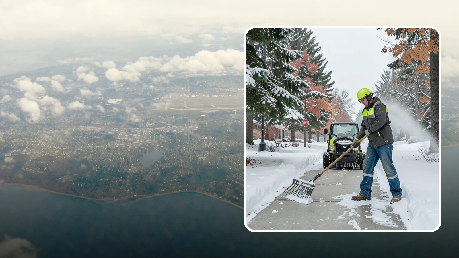 Sidewalk Shoveling in Burien, King County, WA - We hand-shovel sidewalks clean and clear so pedestrians have safe, full-width passage.