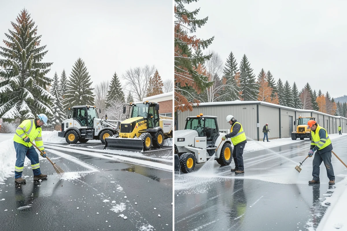 Sidewalk Shoveling in Burien, King County, WA - We shovel the full walk width to the surface