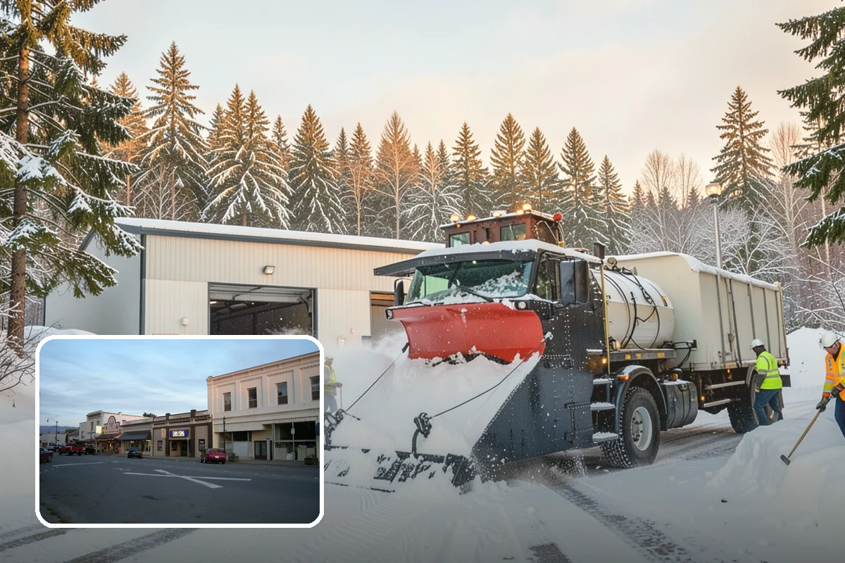 Sidewalk Shoveling in Burlington, Skagit County, WA - Full-width clearing to the concrete