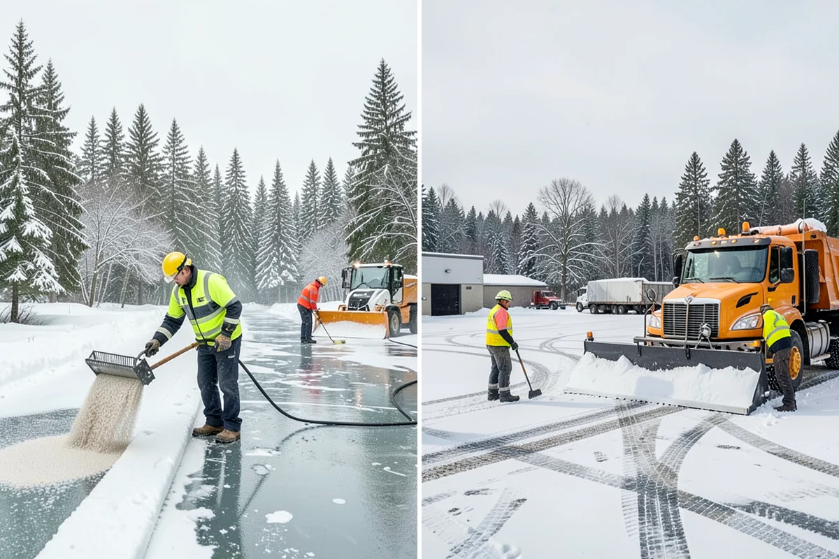 Sidewalk Shoveling in Concrete, Skagit County, WA - We shovel the full walk width to the surface