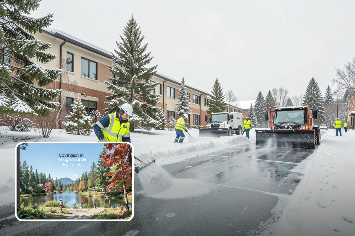 Sidewalk Shoveling in Covington, King County, WA - Full-width clearing to the concrete