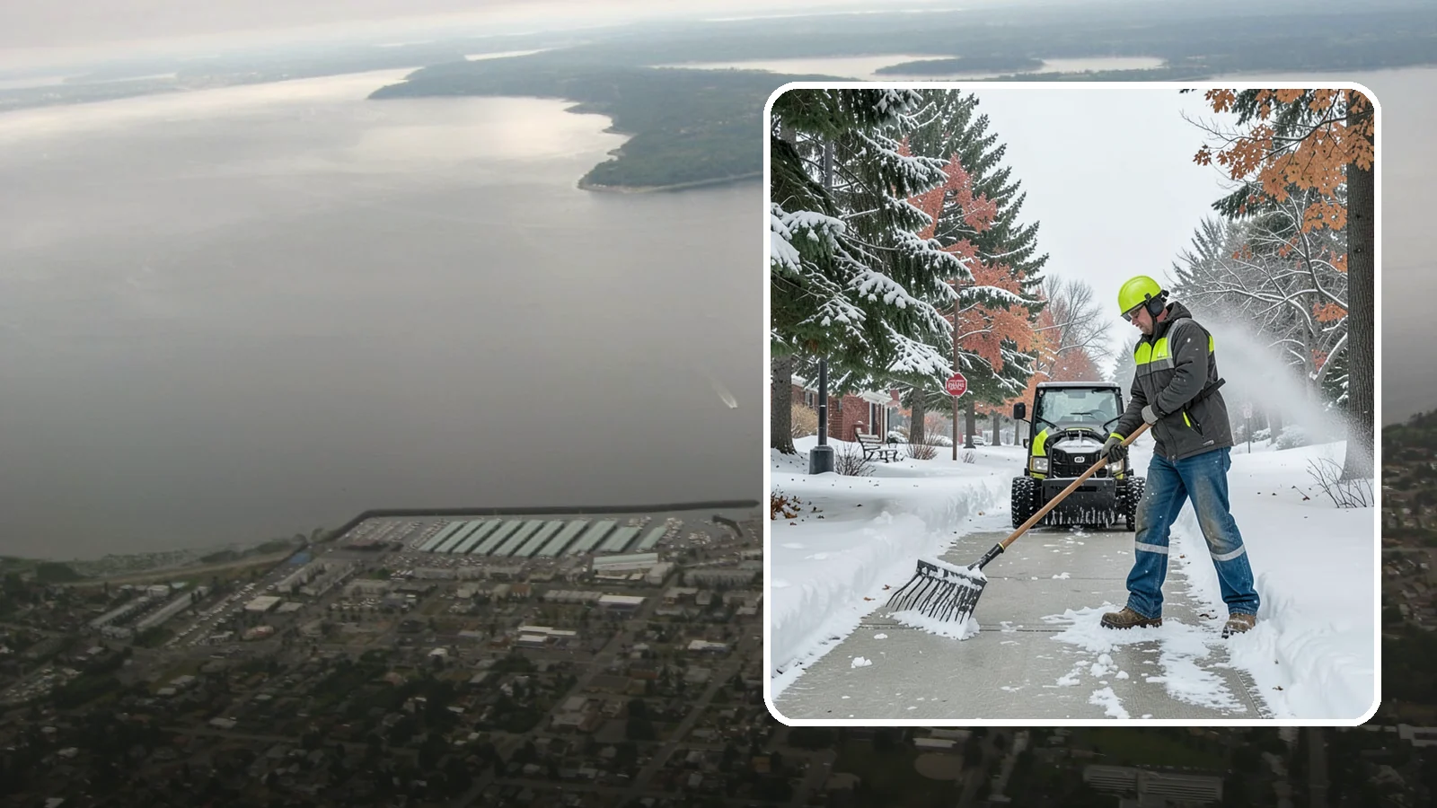 Sidewalk Shoveling in Des Moines, King County, WA - We hand-shovel sidewalks clean and clear so pedestrians have safe, full-width passage.