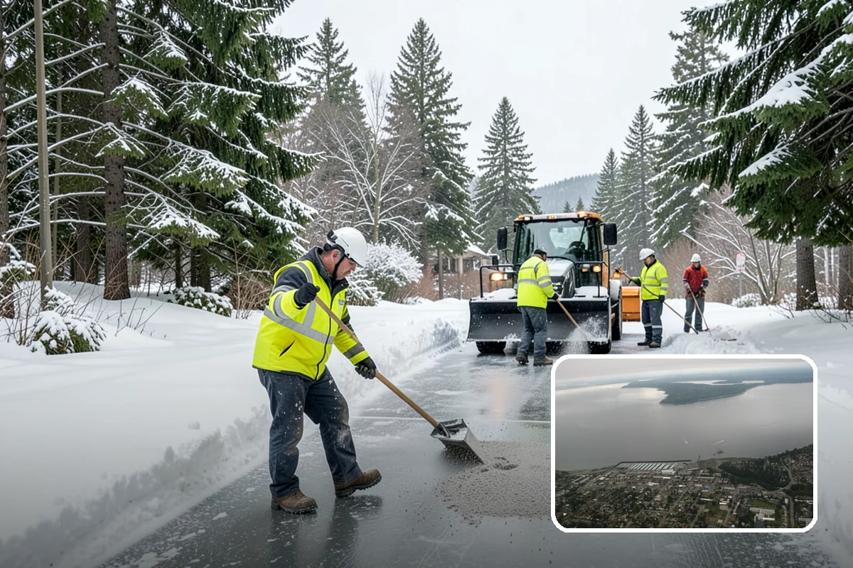 Sidewalk Shoveling in Des Moines, King County, WA - Full-width clearing to the concrete