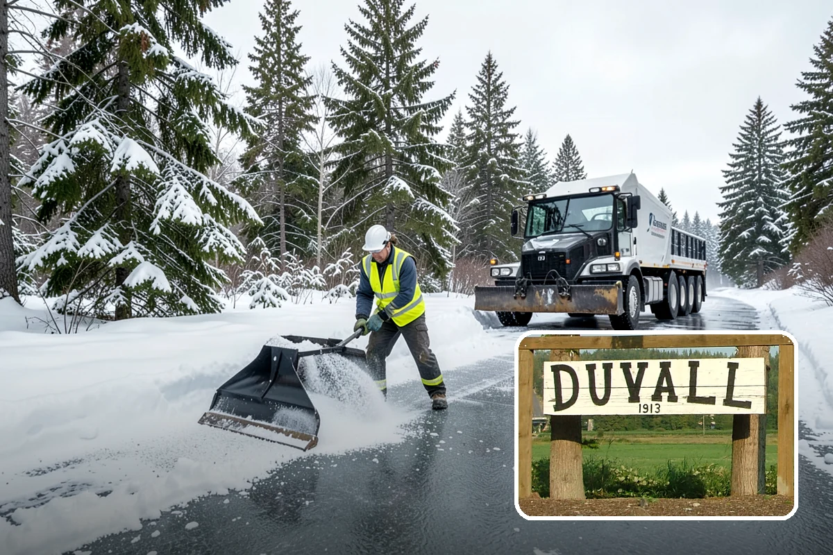 Sidewalk Shoveling in Duvall, King County, WA - Full-width clearing to the concrete