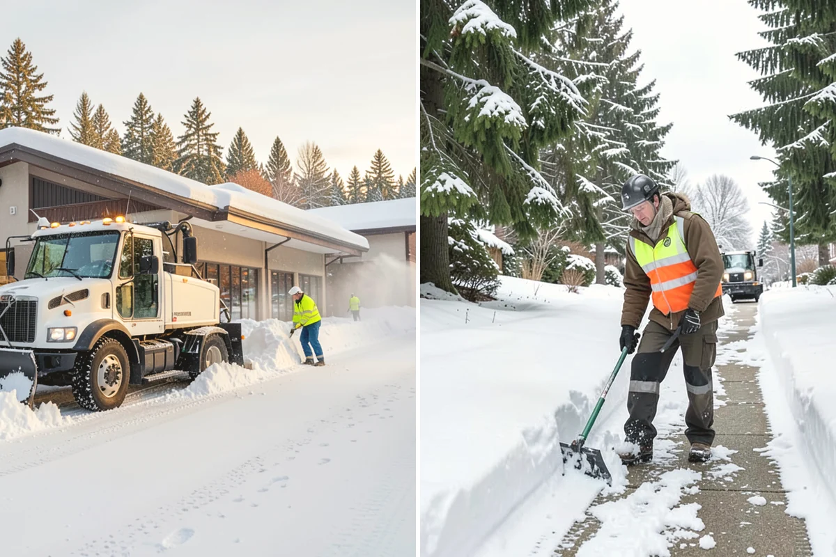 Sidewalk Shoveling in Duvall, King County, WA - We shovel the full walk width to the surface