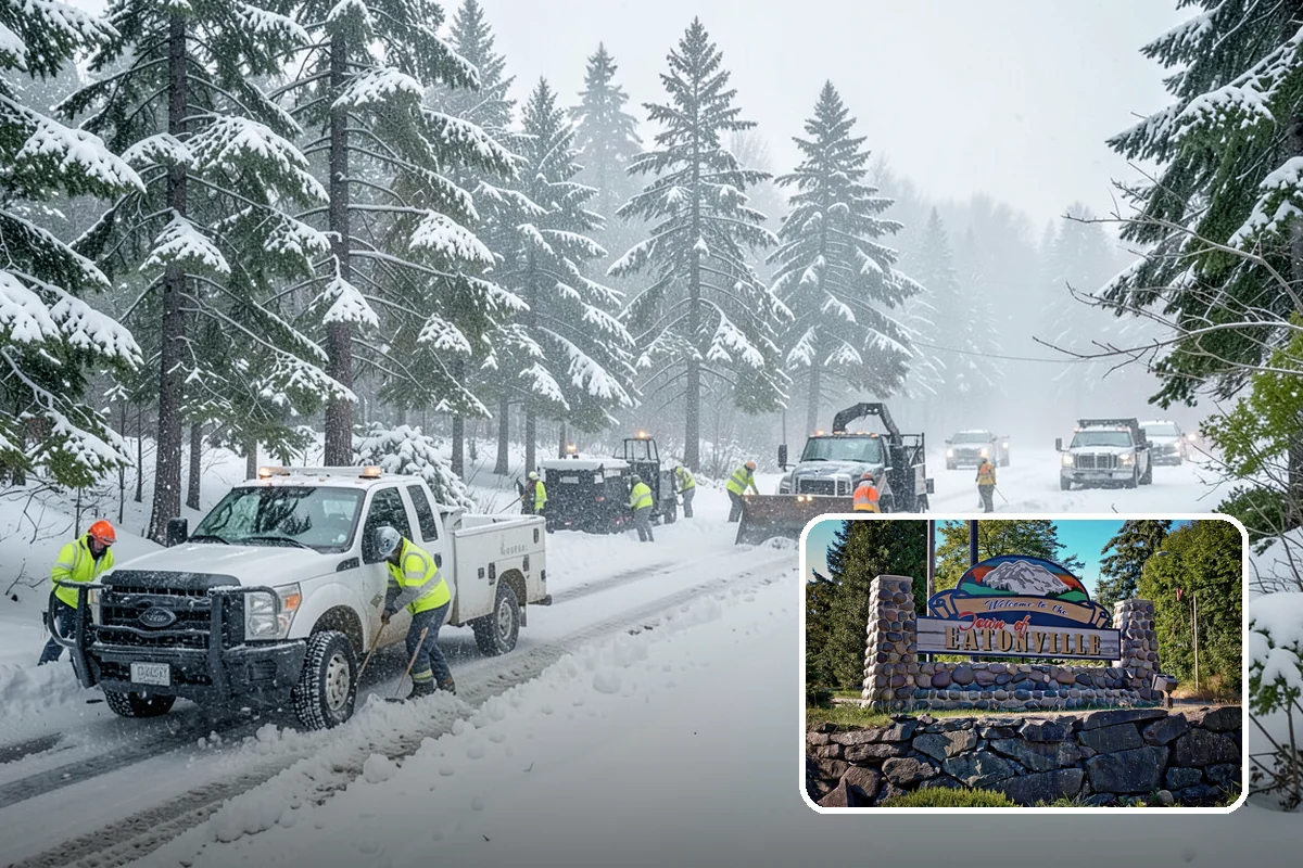 Sidewalk Shoveling in Eatonville, Pierce County, WA - Full-width clearing to the concrete