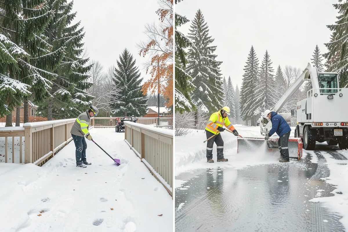 Sidewalk Shoveling in Eatonville, Pierce County, WA - We shovel the full walk width to the surface
