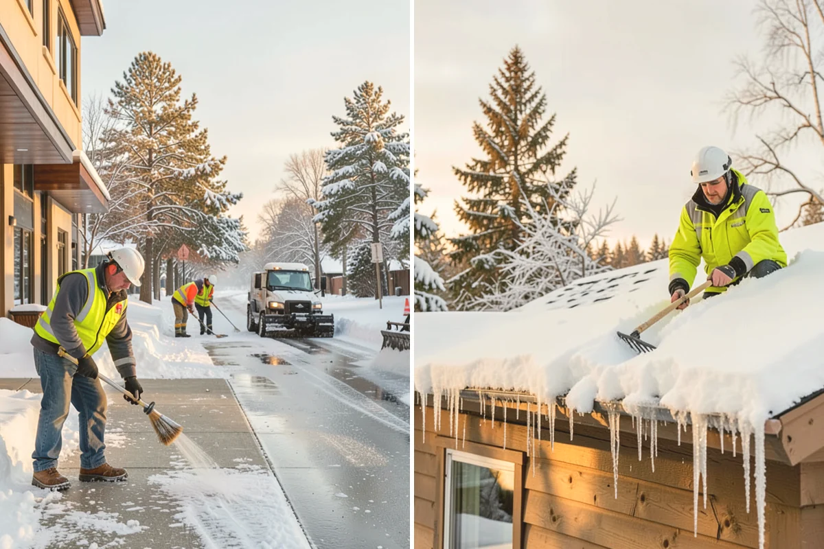 Sidewalk Shoveling in Edmonds, Snohomish County, WA - We shovel the full walk width to the surface