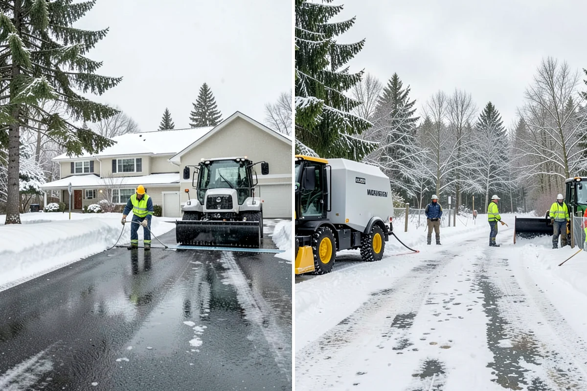 Sidewalk Shoveling in Enumclaw, King County, WA - We shovel the full walk width to the surface