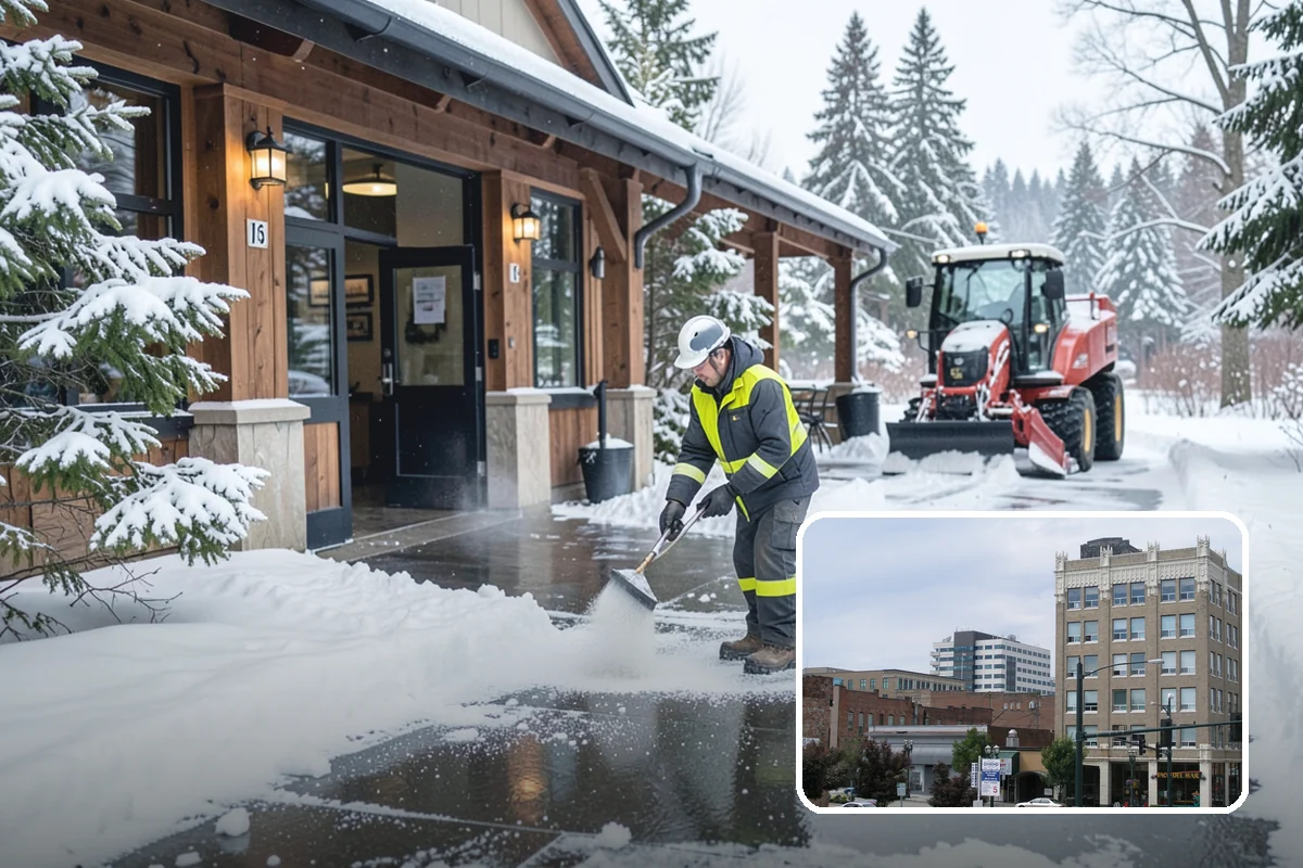 Sidewalk Shoveling in Everett, Snohomish County, WA - Full-width clearing to the concrete