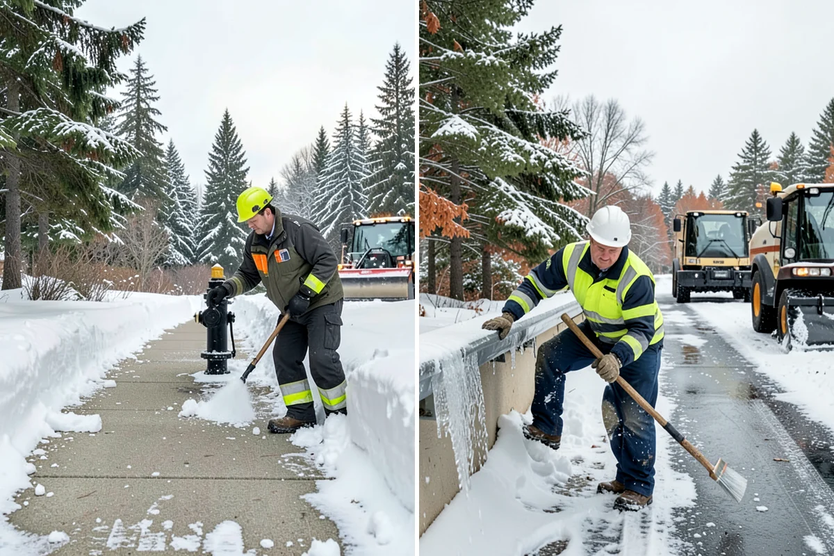 Sidewalk Shoveling in Everett, Snohomish County, WA - We shovel the full walk width to the surface