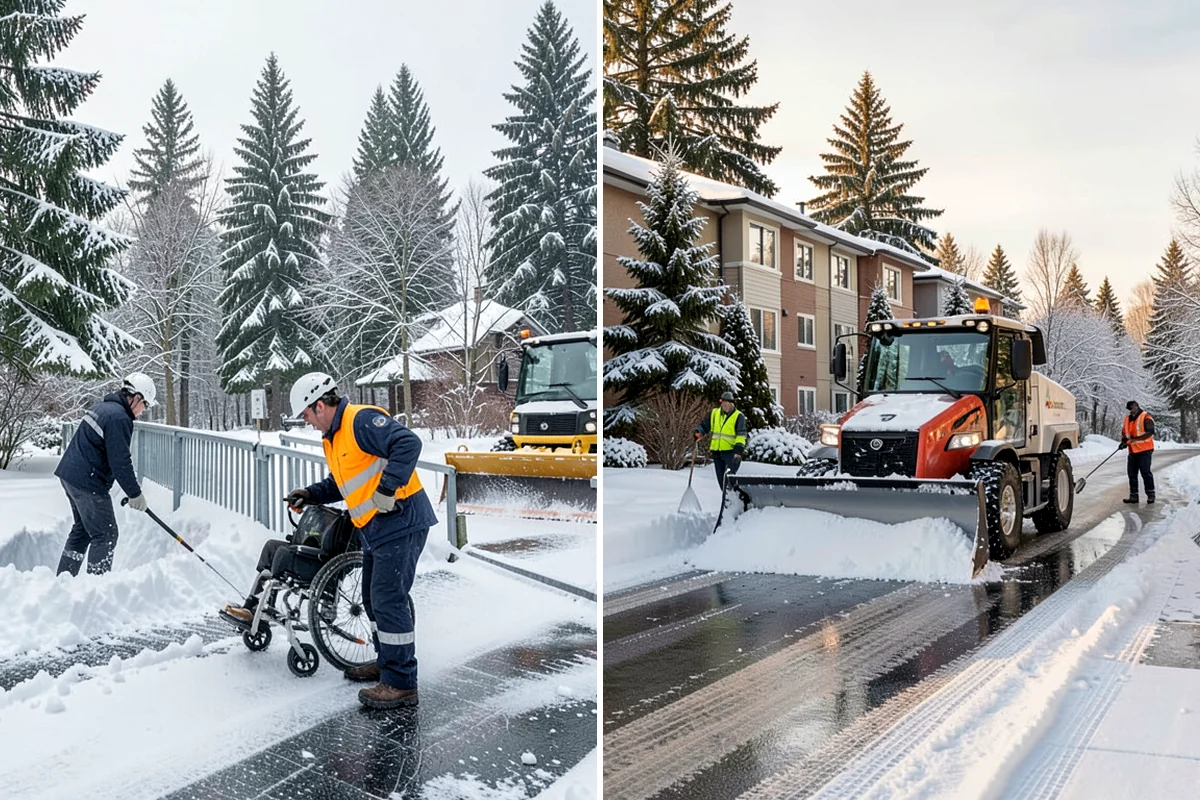 Sidewalk Shoveling in Federal Way, King County, WA - We shovel the full walk width to the surface
