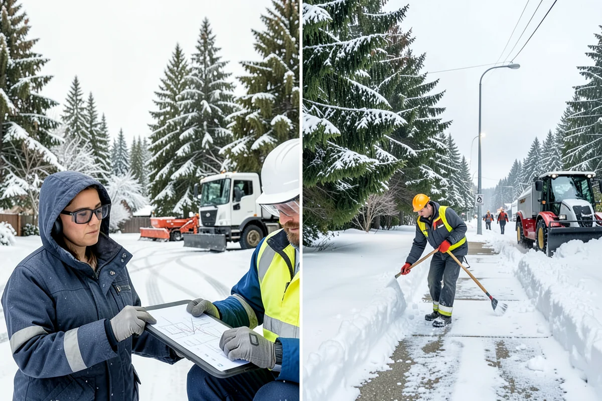 Sidewalk Shoveling in Fircrest, Pierce County, WA - We shovel the full walk width to the surface