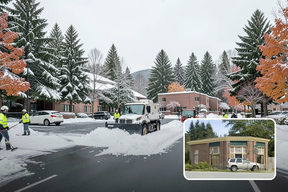 Sidewalk Shoveling in Hamilton, Skagit County, WA - Full-width clearing to the concrete