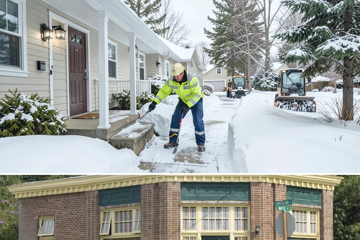 Sidewalk Shoveling in Hamilton, Skagit County, WA - Sidewalk shoveling follows every snowfall through the winter months.