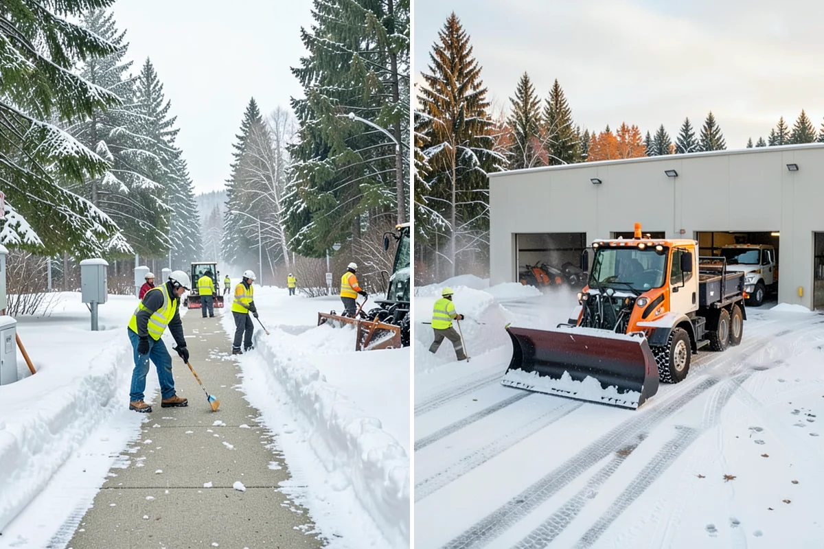 Sidewalk Shoveling in Hunts Point, King County, WA - We shovel the full walk width to the surface