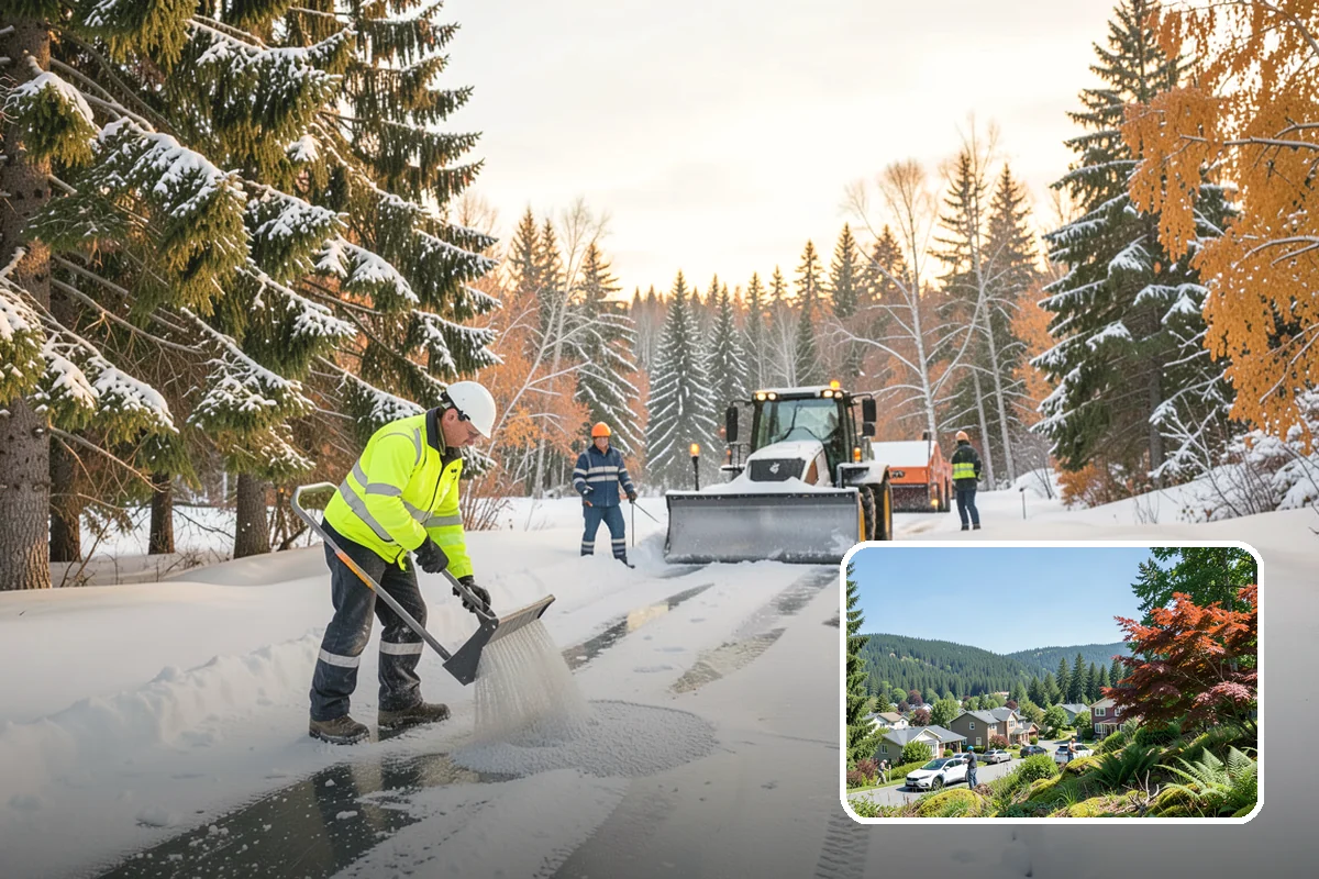 Sidewalk Shoveling in Index, Snohomish County, WA - Full-width clearing to the concrete