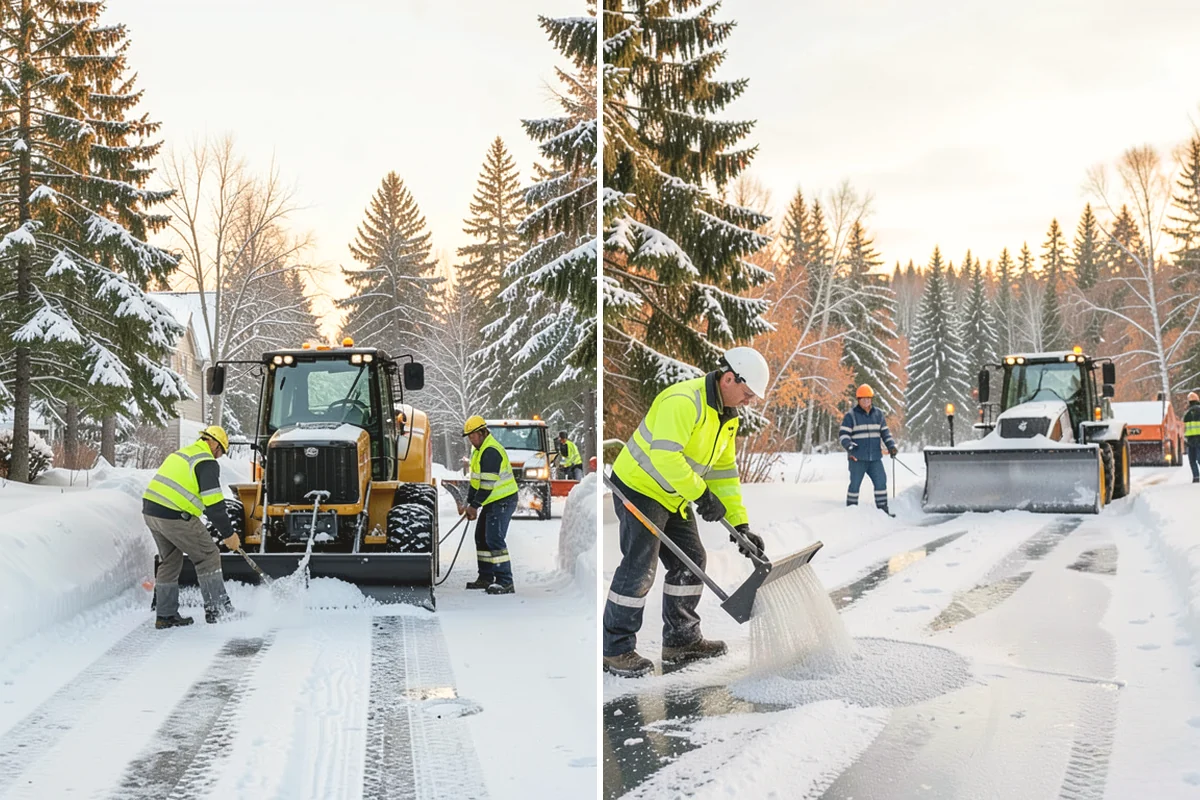 Sidewalk Shoveling in Issaquah, King County, WA - We shovel the full walk width to the surface