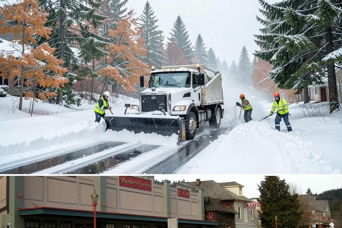 Sidewalk Shoveling in Issaquah, King County, WA - Sidewalk shoveling follows every snowfall through the winter months.