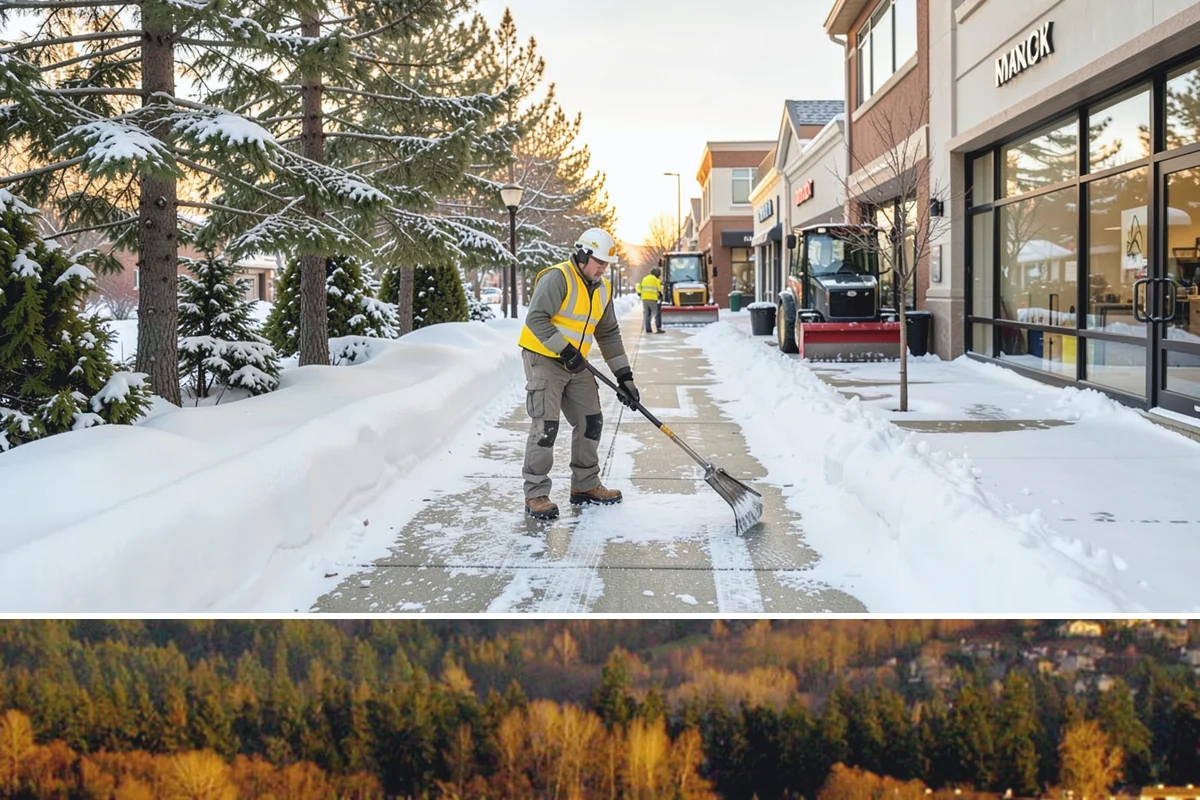 Sidewalk Shoveling in Kenmore, King County, WA - Sidewalk shoveling follows every snowfall through the winter months.
