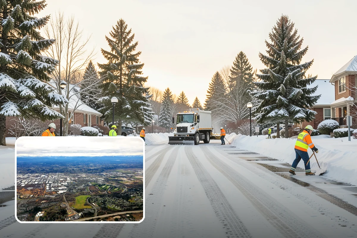Sidewalk Shoveling in Kent, King County, WA - Full-width clearing to the concrete