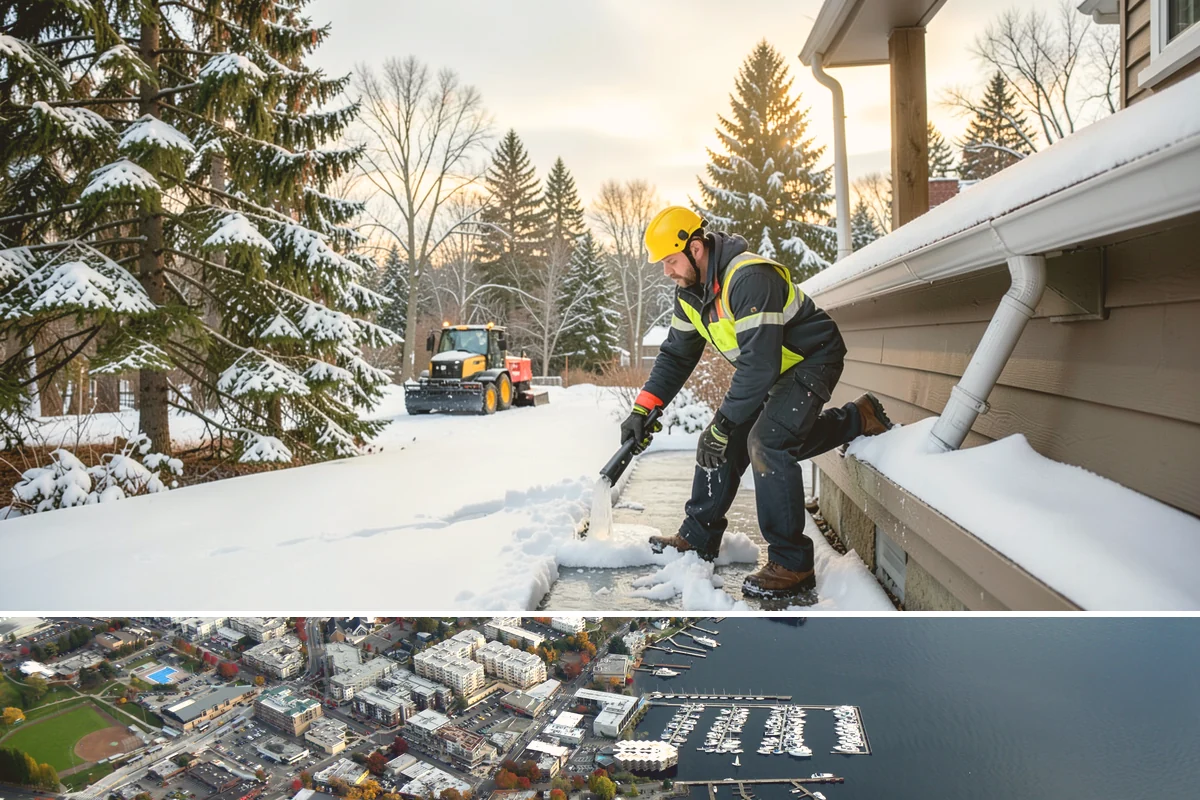 Sidewalk Shoveling in Kirkland, King County, WA - Sidewalk shoveling follows every snowfall through the winter months.